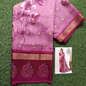 "Devika magenta zari woven silk saree with floral and paisley motifs, perfect for weddings and festive occasions – Freaky Fashions"