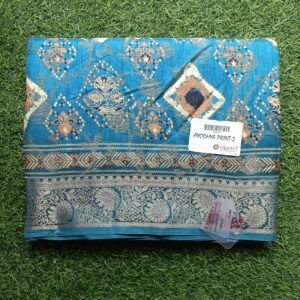 Sky Blue Banarasi Silk Saree with Rich Zari Weaving | Fancy Party Wear Saree for Women