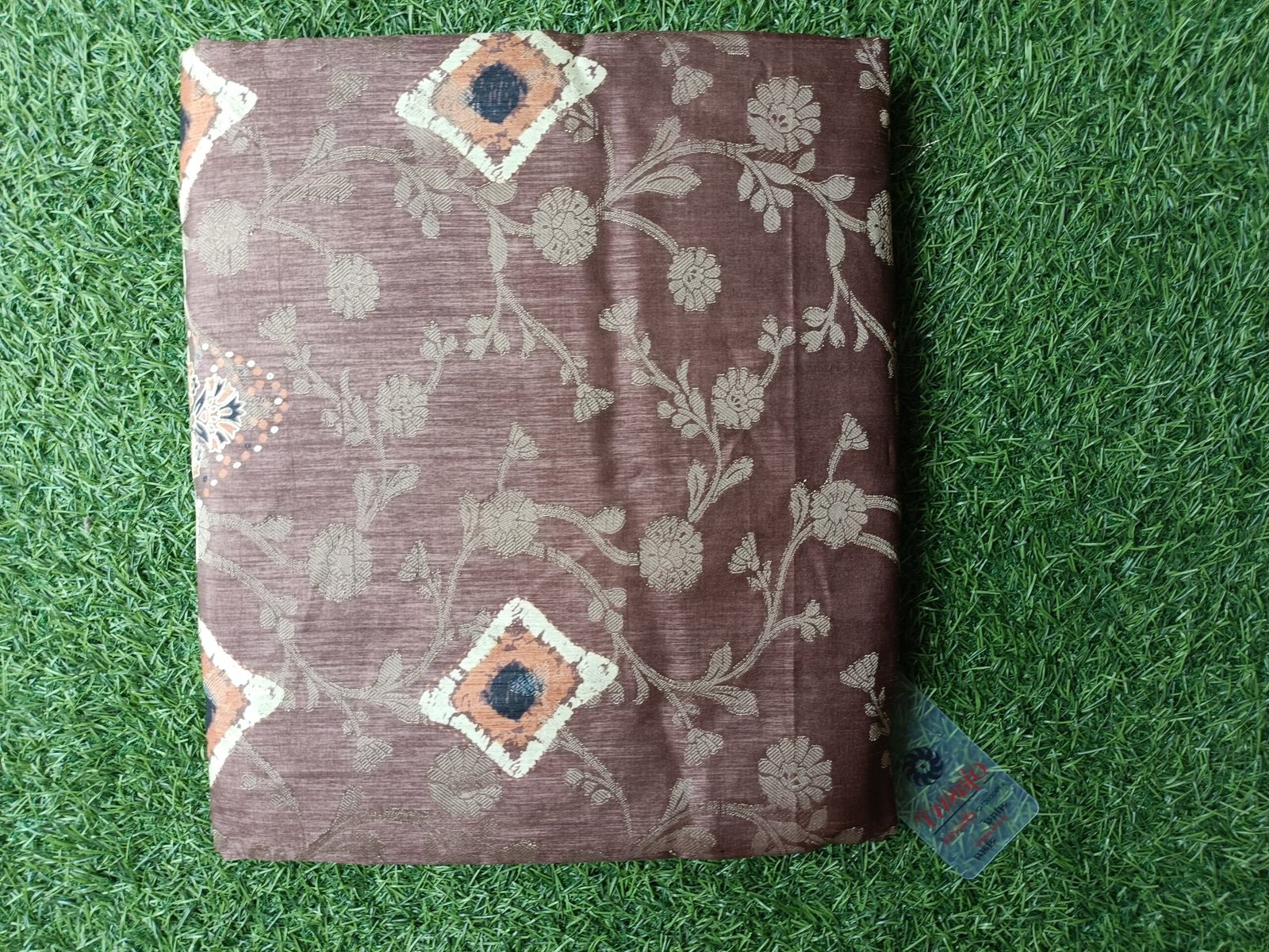 Chocolate Brown Banarasi Silk Saree with Traditional Weaving | Ayodhya Print-2 Collection - Image 3